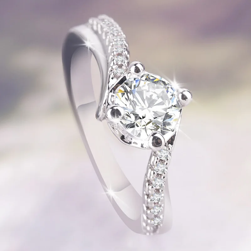 Модное уникальное Кристальное дамское кольцо высокого качества с фианитом CZ