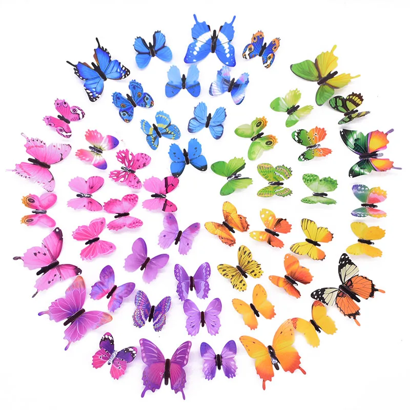 

12pcs Luminous Butterfly Wall Stickers 3D Butterflies Glow In The Dark PVC Sticker for Home Decor Kids Bedroom Wall Art Decals