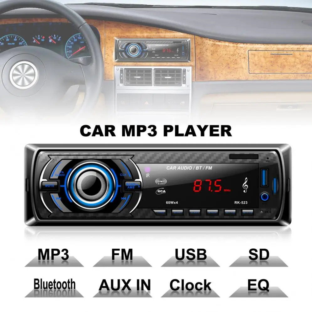 Автомобильная аудиосистема 12 В FM-радио Автомобильный MP3-плеер автомобильный