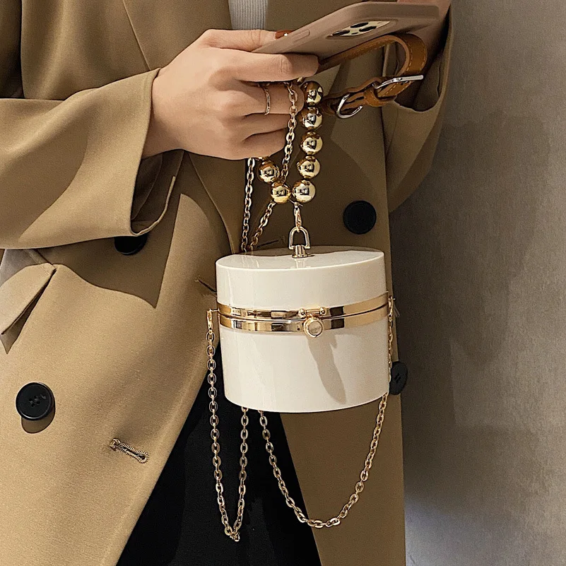 

Spring and Summer Acrylic Plastic Bag2021new Fashion Hand-held Chain Female Bag Simple Texture Ladies One-shoulder Messenger Bag