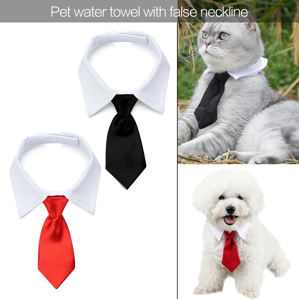 

Pet Dog Formal Necktie Tuxedo Bow Tie Black and Red Collar for Dog Pet Accessories Suit for small medium dogs and cats