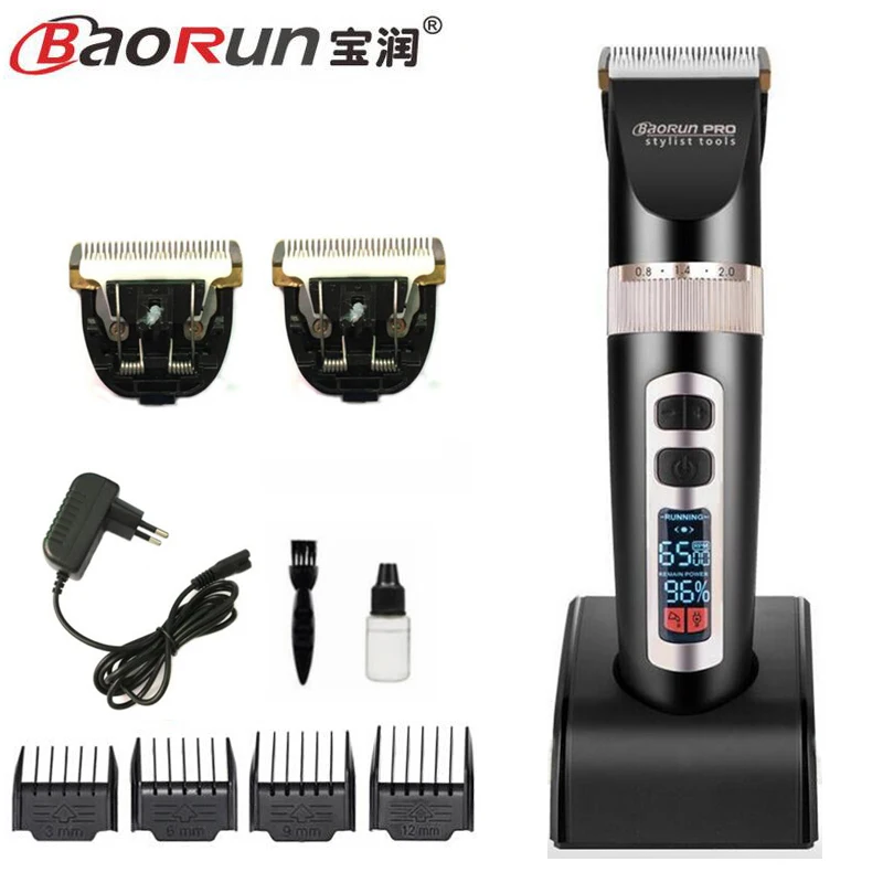 A8S add 2pcs ablde 100-240 в перезаряжаемая машинка для стрижки волос, профессиональная машинка для стрижки волос, машинка для бритья для мужчин, Парикмахерская, Черная - Цвет: A8S add 2pcs ablde