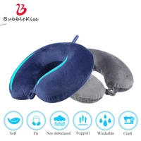bubble kiss travel inflatable pillow pvc plush foam bed orthopedic pillow for neck pain sleeping body neck care home textile