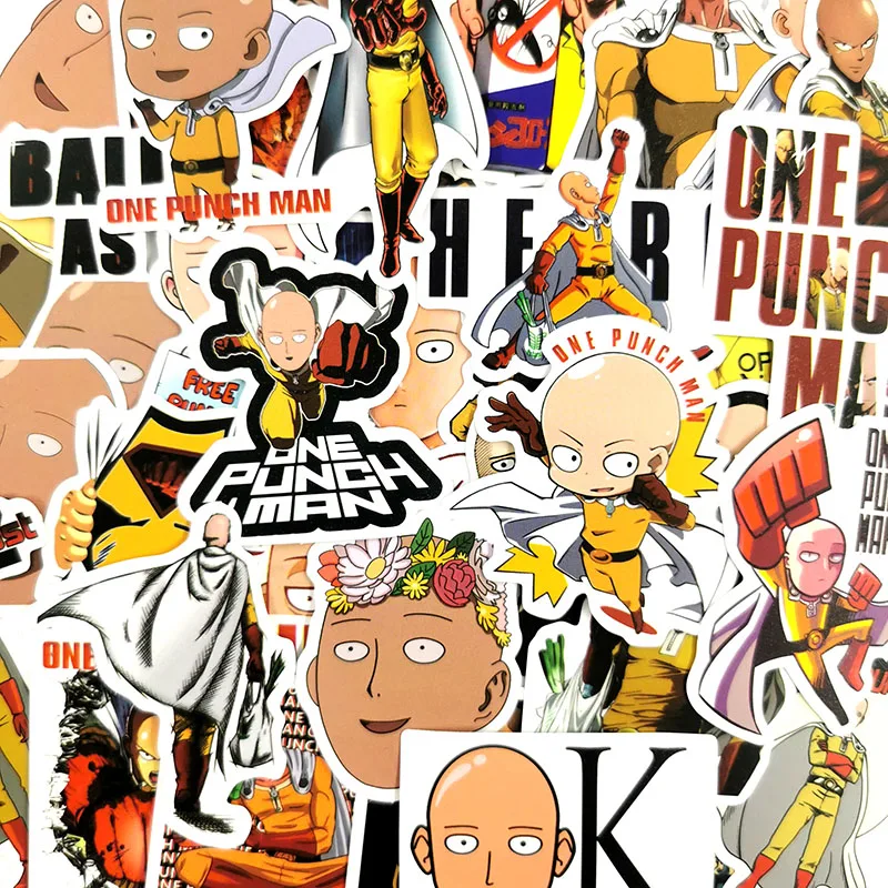 50 шт./упак. Аниме ONE PUNCH-MAN водостойкие наклейки для стены ноутбука багаж скейтборд телефонные игрушки наклейки