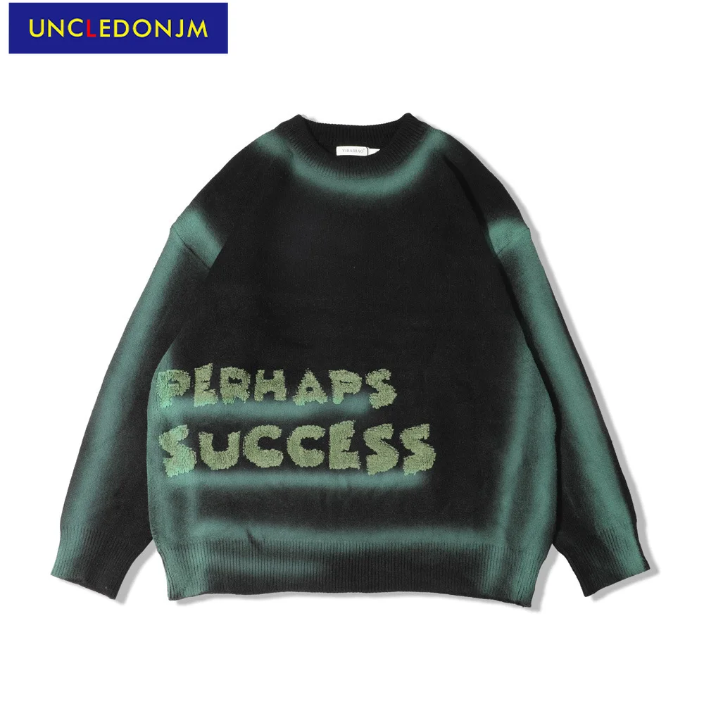 

Свитер мужской UNCLEDONJM, с надписью и граффити, в стиле Харадзюку, разных цветов