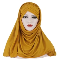 inner cotton islamic head wear monochrome scarf combine malaysia womens fashion stickers vintage pure cotton