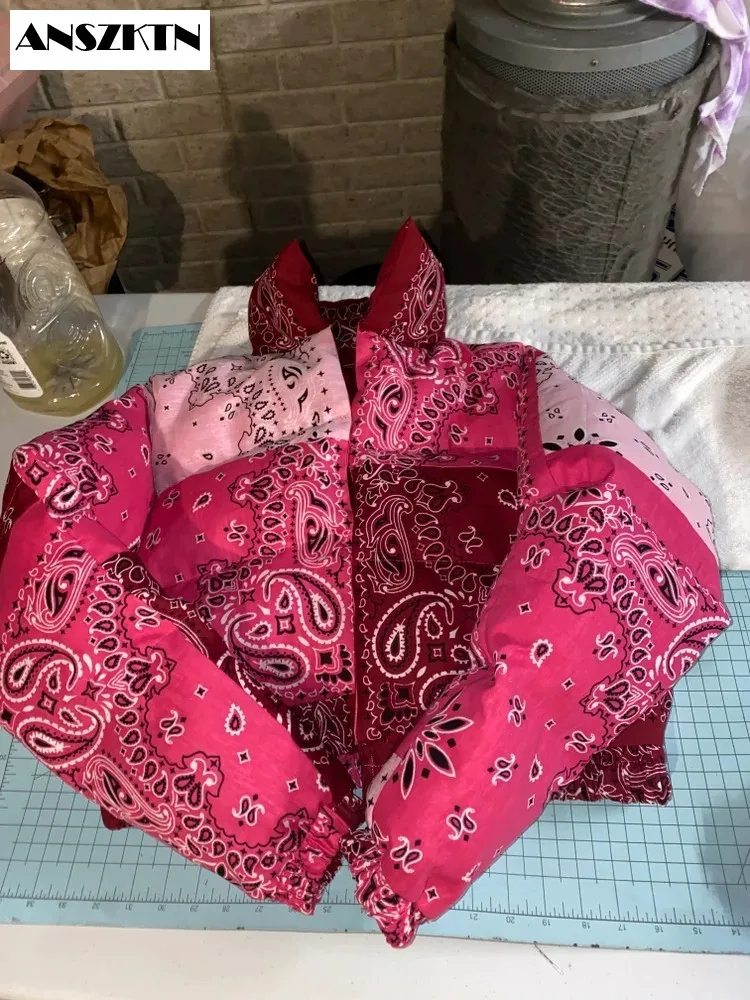 Женский Укороченный пуховик anszytn зимний модный пуховик-пуховик с банданой