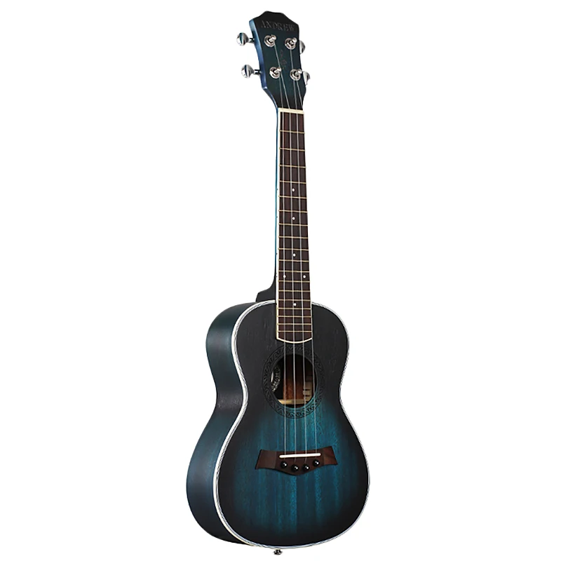 

Andrew Ukulele Concert Ukulele 23 Inch 4 Strings Guitar Hawaiian Mahogany Blue Uke Stringed Instrument