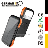portable power bank solar led flashlight solar phone charger with wireless charger and 2 usb port ultra waterproof 16000mah