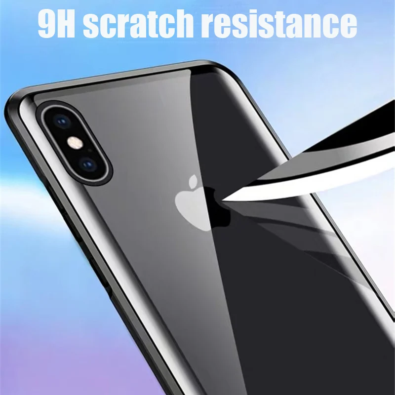 360 магнитный металлический чехол для телефона iphone 7, 8, 6, 6S Plus, двусторонний чехол для iphone X, XR, XS, 11 Pro MAX, чехол-книжка из закаленного стекла