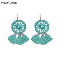 mulan garden ethnic bohemian tassel earrings new dreamcatcher fashion earrings for women 2018 statement ear drop gifts for women