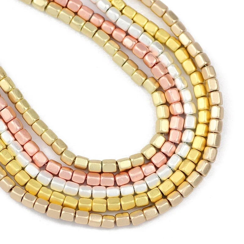 

Matte Gold color Plated Pentagon Hematite 3mm Natural Stone Spacer Loose Beads For Jewelry Making Diy Bracelet Necklace Findings