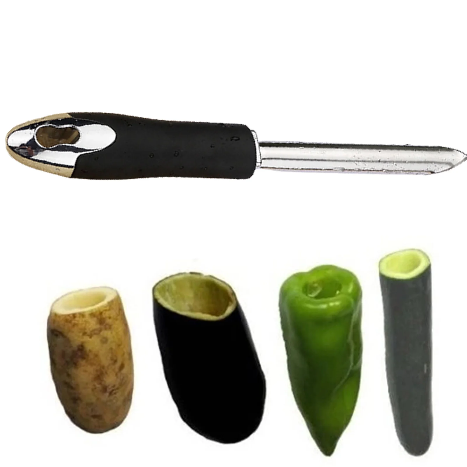 

Home Portable Chili Pepper Corer Stainless Steel Zucchini Courgette Cucumber Corers Special Kitchen Gadgets With Serrated Edge