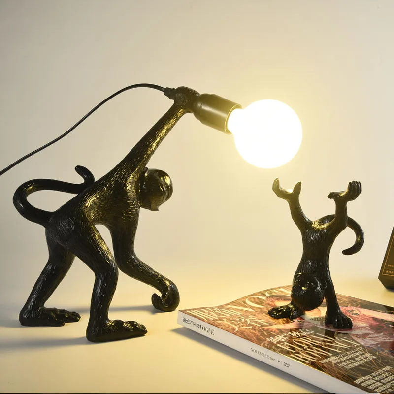 

Новинка, оригинальный магазин одежды из пеньковой веревки с обезьяной, промышленная ретро-лампа из пеньковой смолы с животными, Скандинавс...