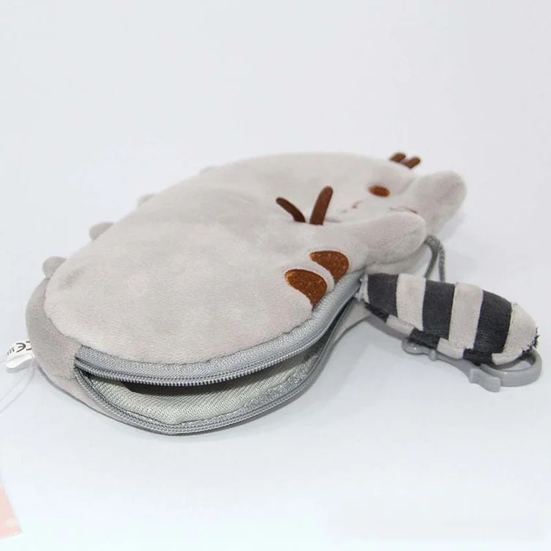Короткий плюшевый Кошелек с рисунком кота 18x12 см милый мини кошелек на молнии