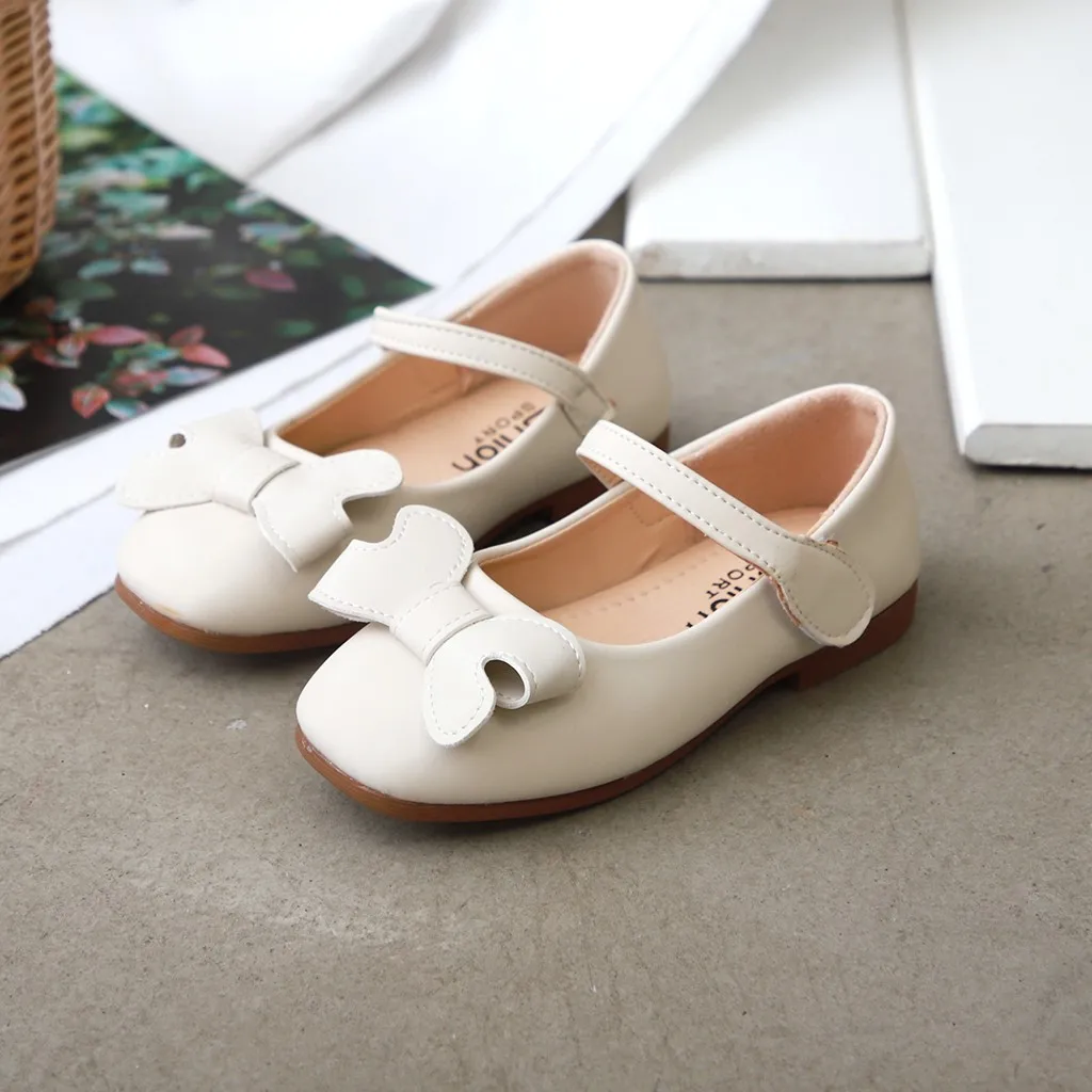 Детская однотонная повседневная обувь принцессы с бантом для маленьких девочек; школьная обувь; обувь принцессы; HOOLER