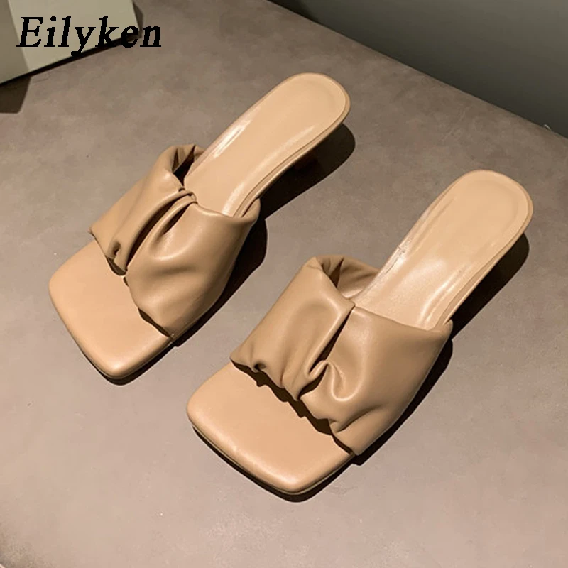 Eilyken/Коллекция 2021 года Фирменный дизайн Женские тапочки Элегантные шлепанцы с
