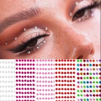 437pcssheet 3d face eyeshadow rhinestone stickers self adhesive face body nail stickers disposable decals festival decoration