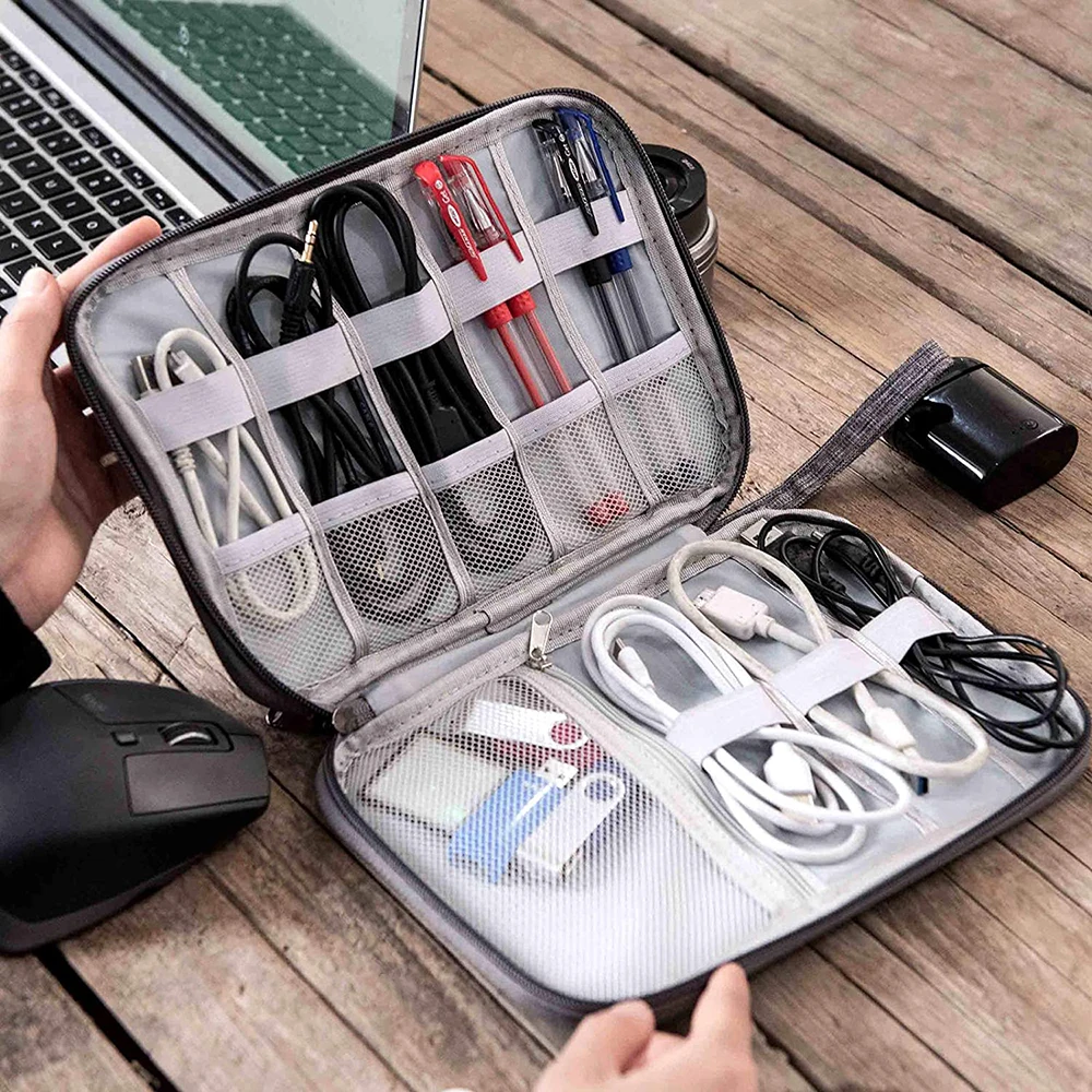 Digital Storage Bag USB Data Cable Organizer For Earphone Wire Bag Pen Power Bank Travel Kit Case Pouch Electronics Accessories images - 6