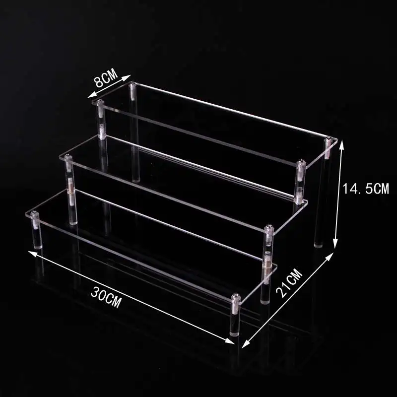 Acrylic three-Tier Detachable Ladder Frame Perfume Jewelry Display Rack Transparent Shelf Store Tools | Дом и сад