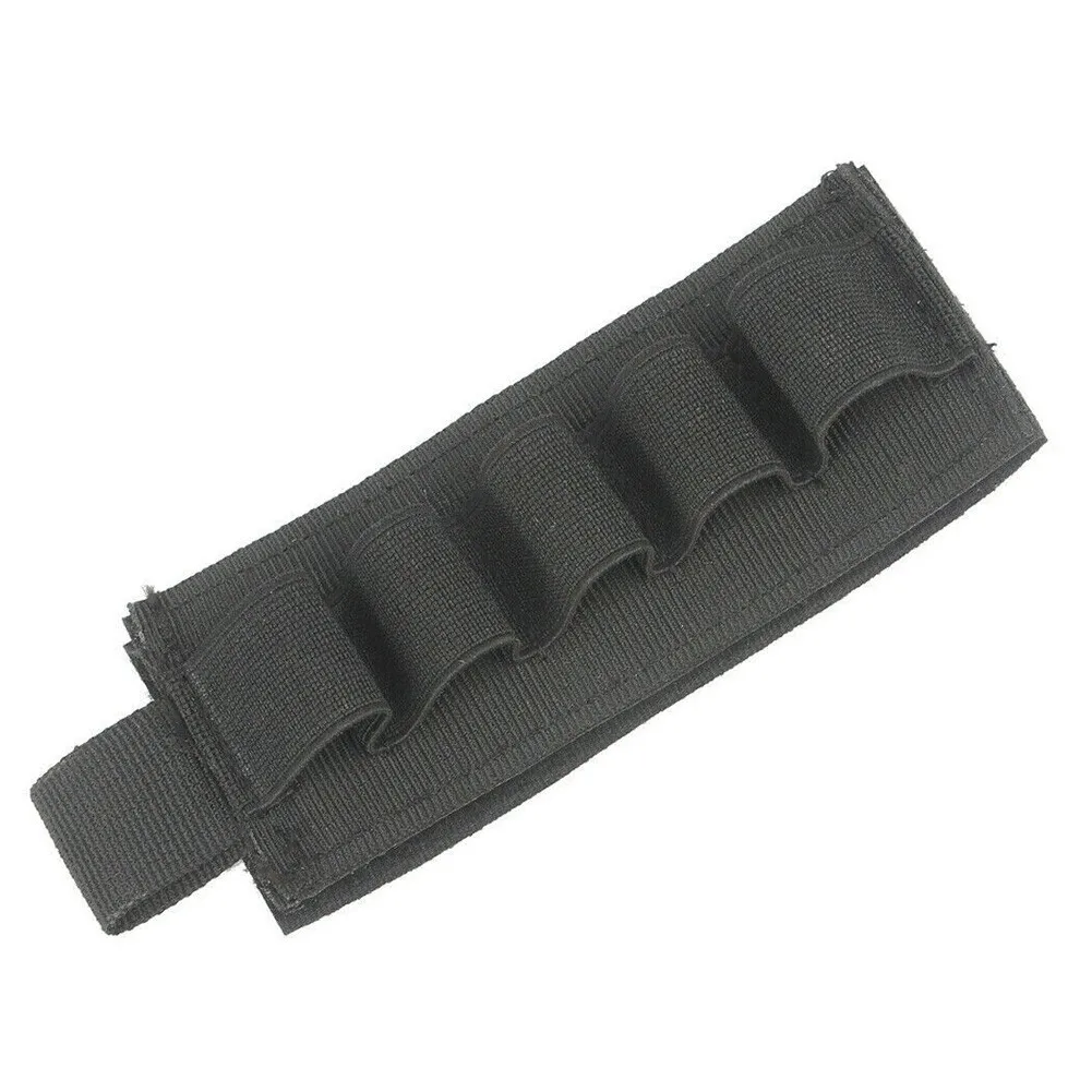 

5 Shotgun MOLLE Shotgun Stock Cartridge 12 Gauge Stock Ammo Bag Ammo Carry Rack Mounted Clip Bag Hunting Accessories