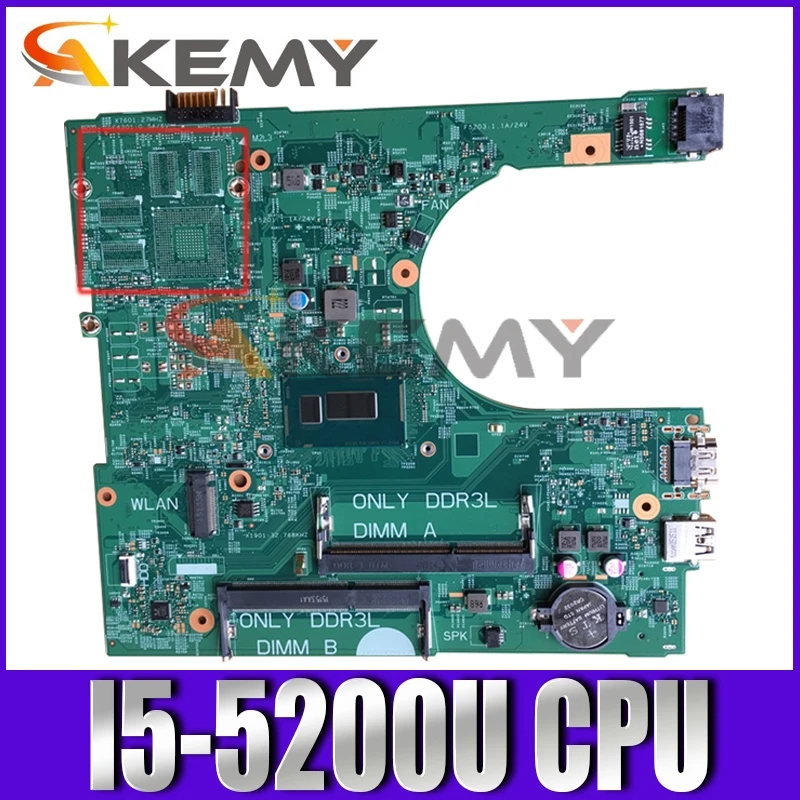 

For DELL Inspiron 15 3458 3558 I5-5200U Laptop Motherboard CN-0MHDT2 0MHDT2 IRIS HSW/BDW 14216-1 Notebook Mainboard SR23Y DDR3