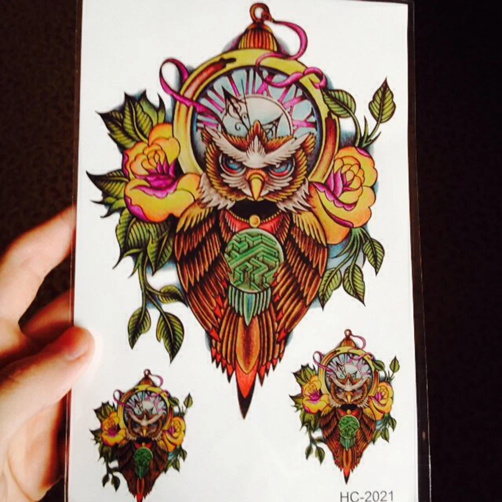 Подарок стикер Красивая Сова Дизайн Водонепроницаемый Временные татуировки s