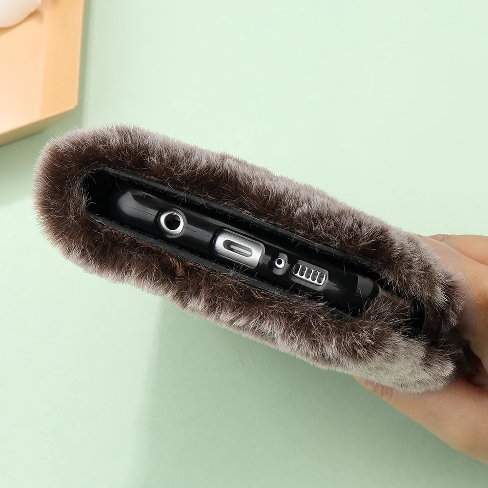 L-FADNUT Роскошный милый меховой пушистый чехол-кошелек для samsung Galaxy S10e Note 9 S9 Plus S8 Note 10 Plus 5G S7 edge мягкое кожанное покрытие