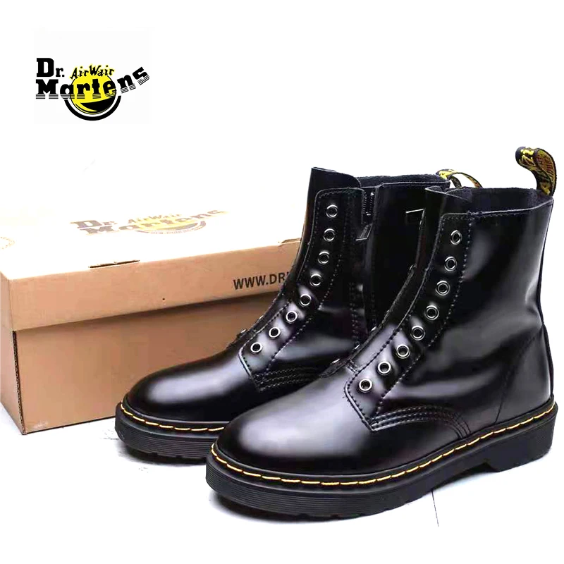 

Original Dr.Martens Men and Women Laceless Side Zipper 8 Eyes Doc Martin Boots Unisex Durable None-Slip Walking Casual Shoes