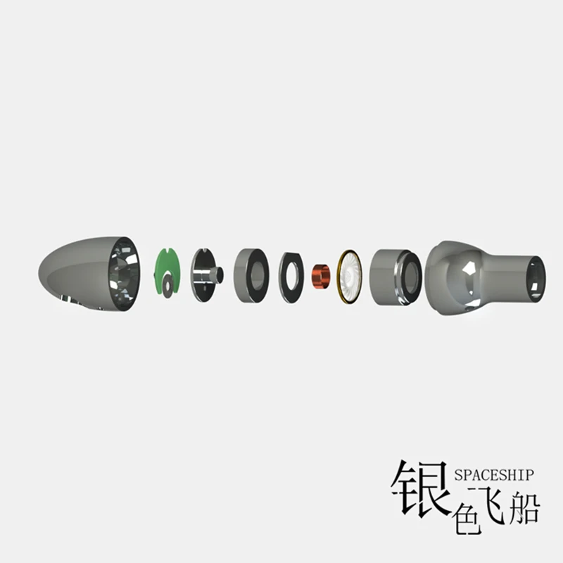 Динамические наушники вкладыши с диафрагмой хромированной латунной