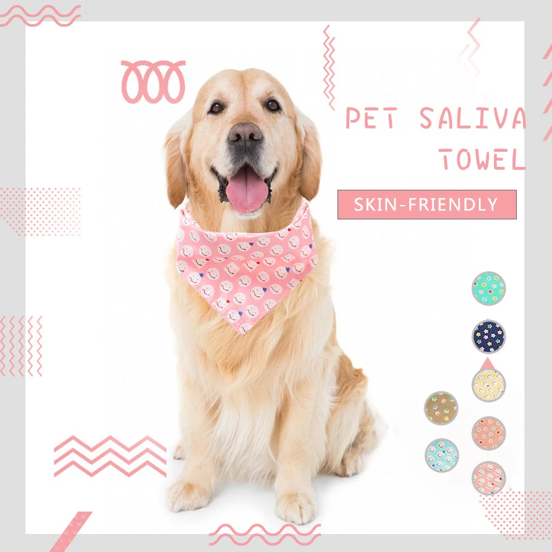 

Pet Scarf Cat Dog Accessories Neckerchief Washable Printing Bandana Bibs Scarf Collar Pet Saliva Towel Cotton Triangle Towel