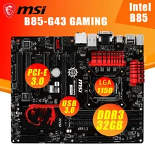 MSI B85-G43 GAMING Motherboard LGA 1150 DDR3 32GB IntelPCI-E 3.0 SATA III SATA II USB 3.0 Desktop Used