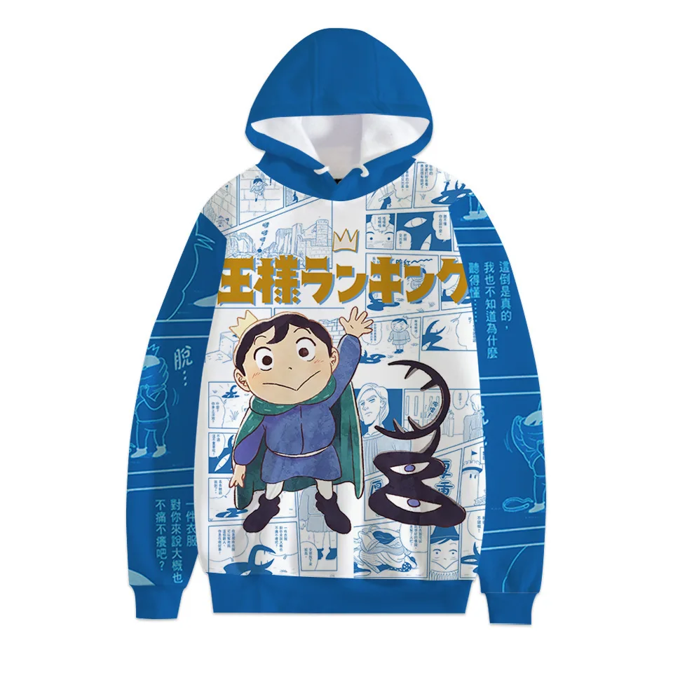

2021 cross-border men's and women's king ranking series 3d printed hooded sweater loose jacket 3d sweater