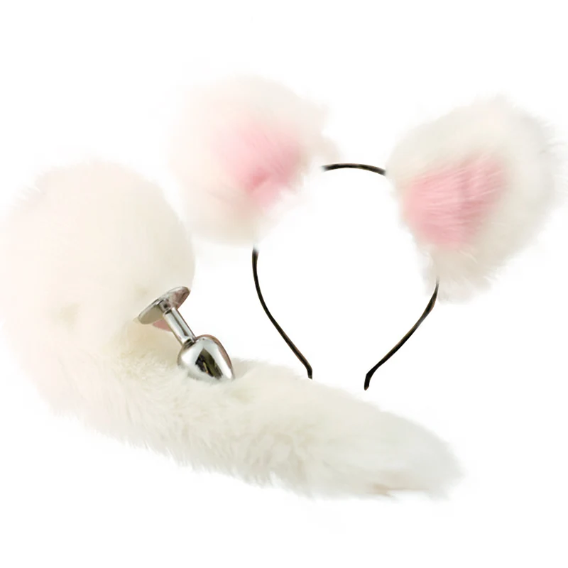 Симпатичная мягкая искусственная кожа 40 см лисий хвост лук металлическая