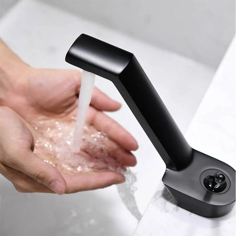 Латунный Смеситель для раковины с матовой текстурой розового золота и серого