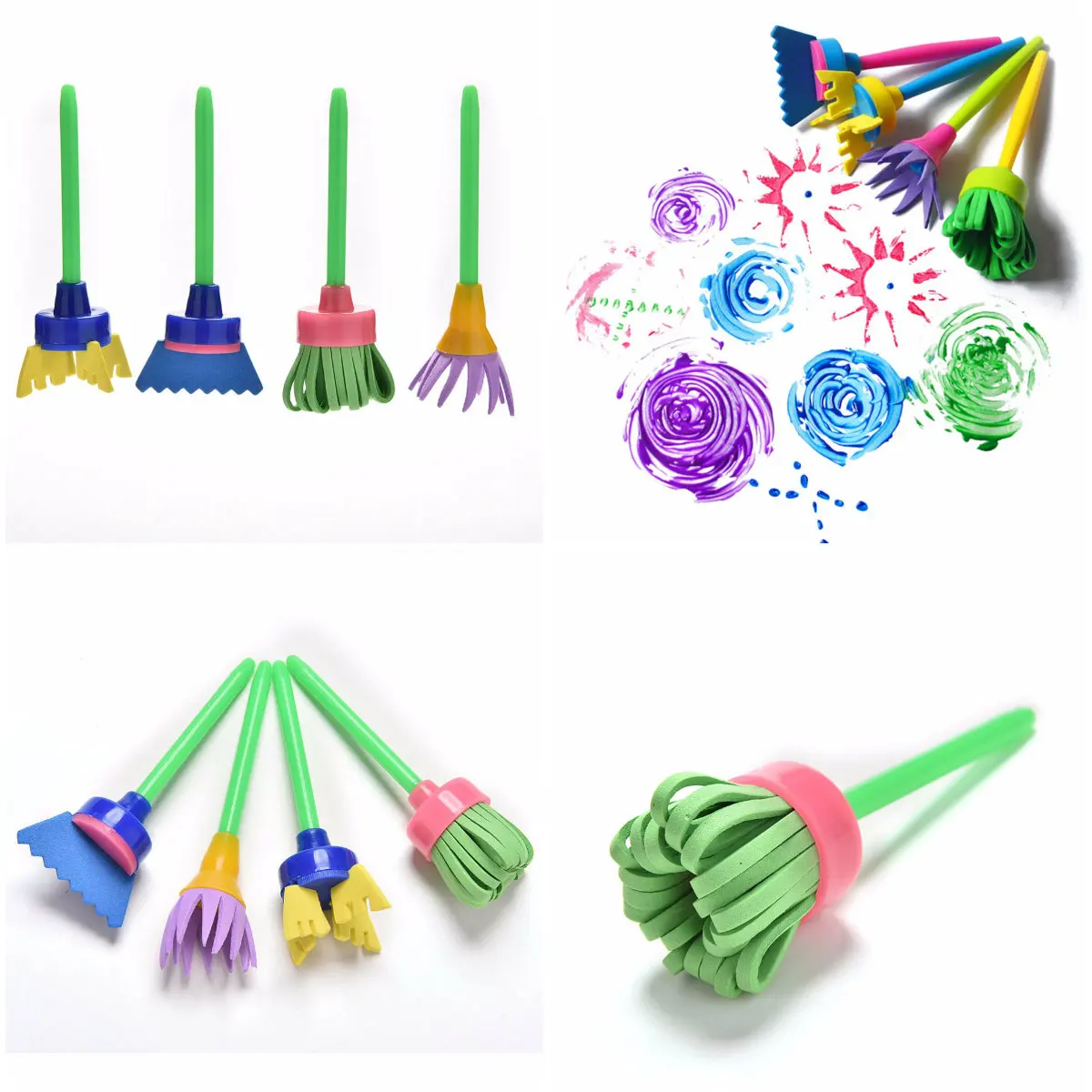 4 шт. Кисти Уплотнения инструмент забавные игрушки для детей цветочным принтом в