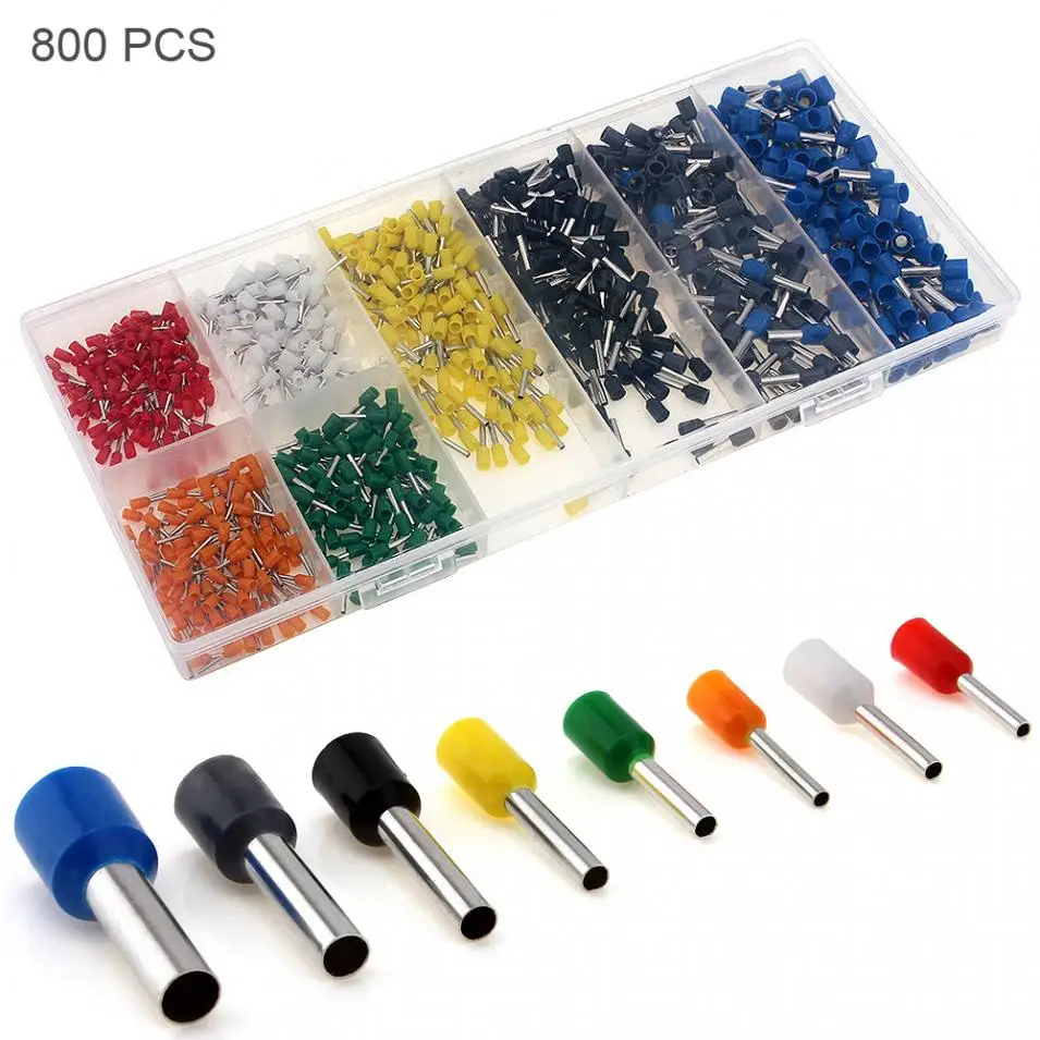 

Mini Adjustable Crimper Crimping Pliers Hand Tools + 800pcs Insulated End Crimp Terminal Electrical Wire Cable Connector