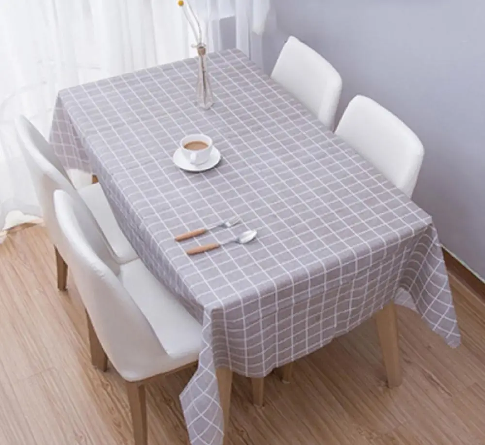 

Rectangular Waterproof Tablecloths Oil-proof Tablecloth Grid Printed Dining Tablecloths Anti-scalding Tabl Cover Table Cloth