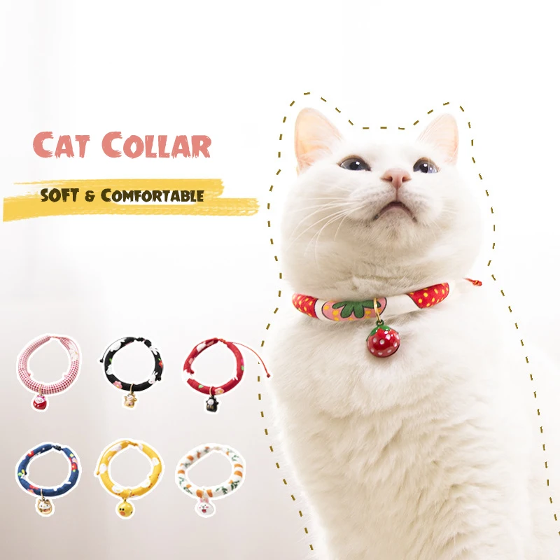 

Cat Collar Japan Traditional Lucky Pendant and Gold Bell Safety Breakaway Kitten Collars Adjustable Light Weight, Soft, Durable