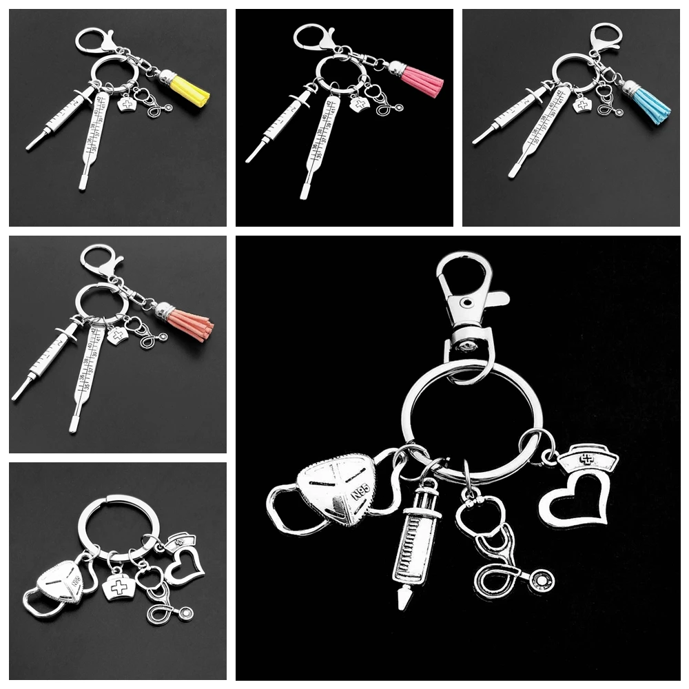 Брелок для ключей медсестер медицинский брелок игла шприц стетоскоп кисточка
