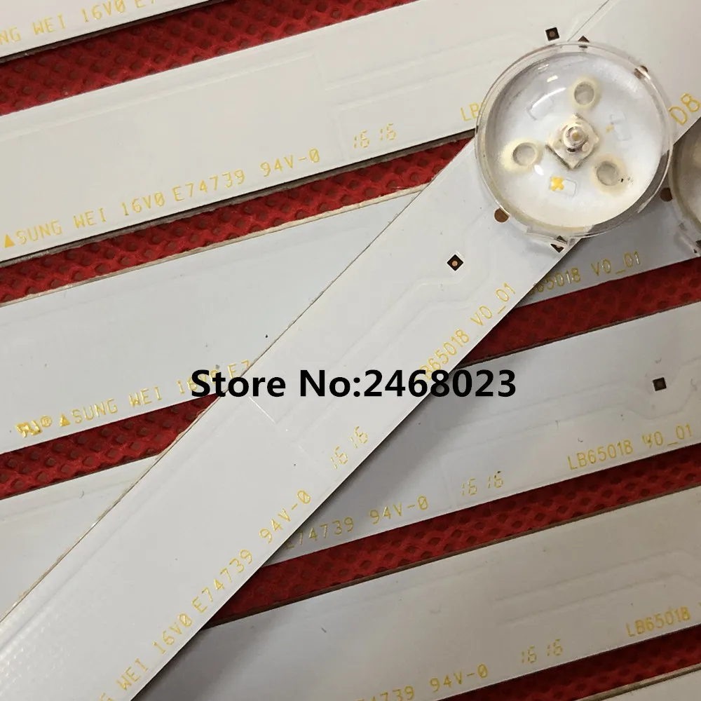 Новый 16 шт./лот 8LED 653 мм Светодиодная подсветка D65U D2 D65 E65X C2 LB65018 V0_01|Светодиодные