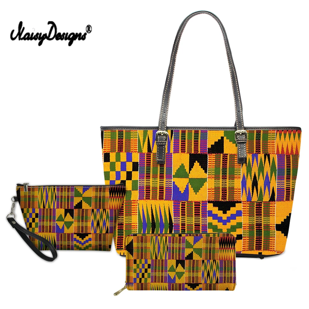 

Женские африканские традиционные художественные принты, 3 шт./набор, женские сумки и кошельки, роскошные сумки с верхними ручками, женские к...