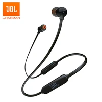 jbl t110bt wireless bluetooth earphone sports running bass sound magnetic headset 3 button remote with mic for smartphone music