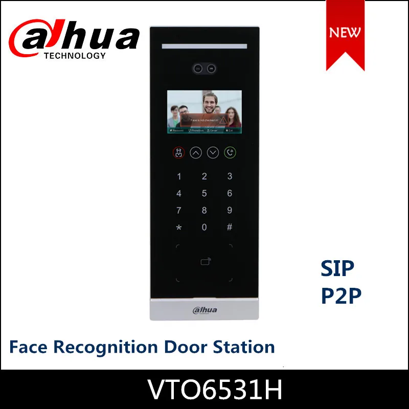 

Dahua распознавание лица дверная станция VTO6531H 4,3-дюймовый IPS дисплей Поддержка обнаружения liveness