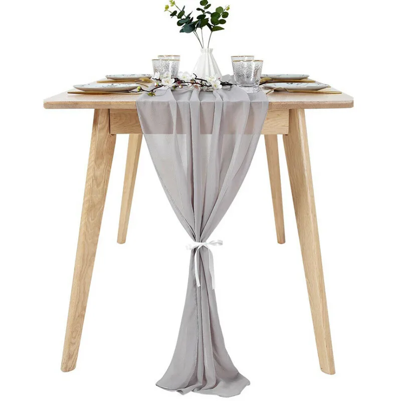 305*30 см мягкая шифоновая Скатерть для свадьбы Рождества вечеринки домашний