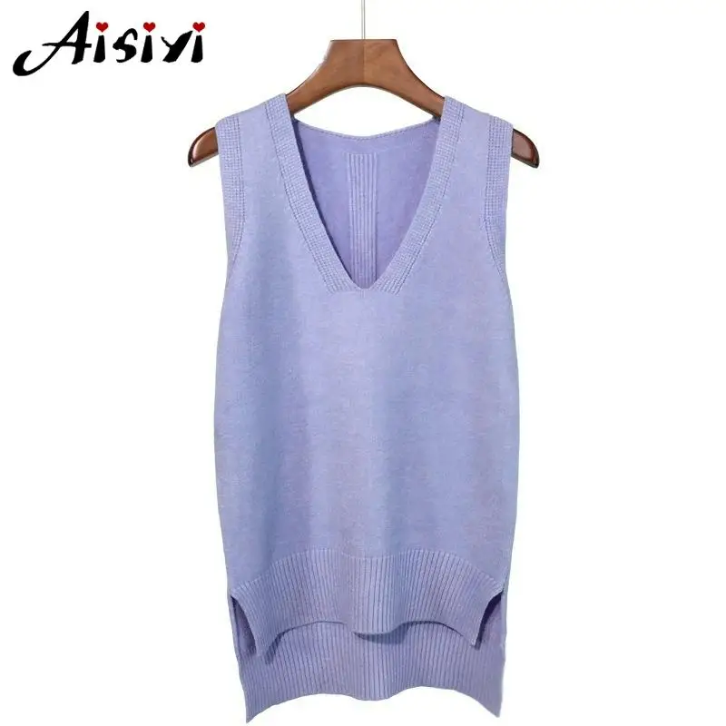 Осенний женский свитер жилет 2022 корейский элегантный студенческий пуловер с