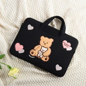 New 13inch Black Thick Laptop Sleeve For Computer Cover Cute Bear Ipad
Air Protective Pouch 11inch 15inch Tablet Case