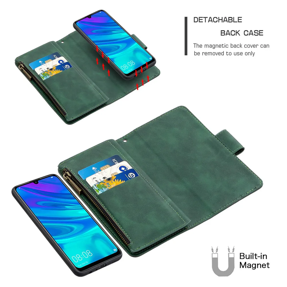 luxury leather case for xiaomi poco x3 m3 cc9 note10 redmi 8a 7a note 9 9s 8 8t 7 pro max zipper wallet cards phone bags cover free global shipping