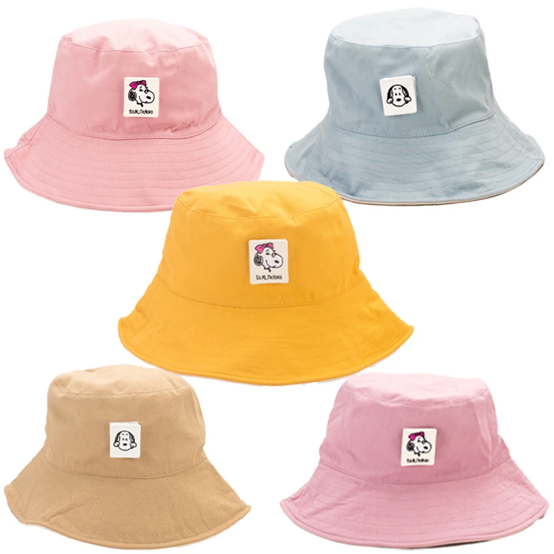 

Snoopyed Kawaii Double sided Fisherman hat Cartoon figure Snoopyed canvas hat All-match sunshade Outdoor sun hat Gift for family