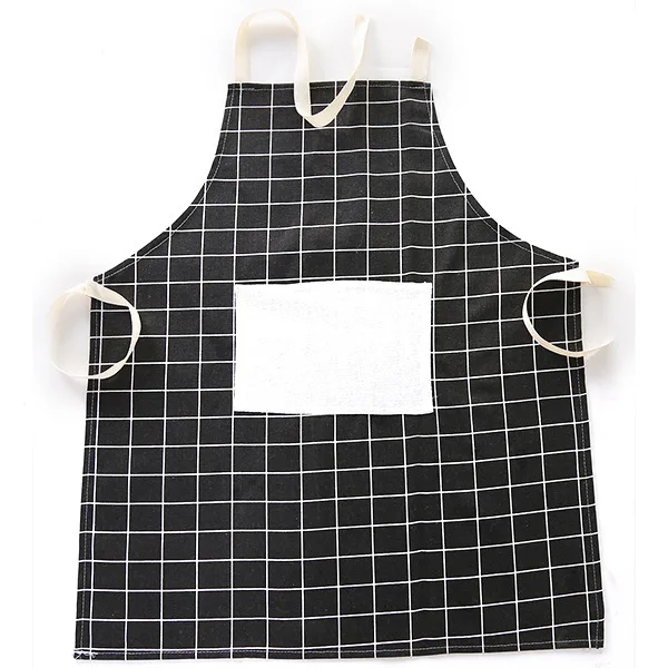 

1Pcs Cotton linen 67x61.5cm Apron with side wet wipes and waterproof adjustable buckle pocket apron household kitchen supplies